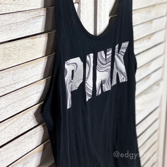 PINK VS | Open-Back Sheer Stripe Tank Marble - Picture 2 of 7